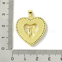Muttertagsanhänger aus Messing mit Mikropflaster und klaren Zirkonia&nbsp;KK-H472-13G-07