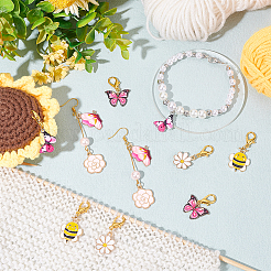 Marcadores de punto de bloqueo con dije de abeja&nbsp;HJEW-PH01786