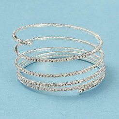 Bracciali multistrato di strass in lega di ferro&nbsp;BJEW-B052-02S