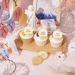 21 stücke geburtstag thema spiegel wirkung acryl geburtstag cupcake einsatz karte dekoration&nbsp;AJEW-SP0001-75