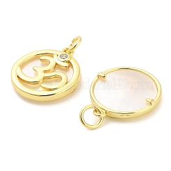 Pendenti in ottone micro pavé di zirconi con conchiglia&nbsp;KK-H527-26G