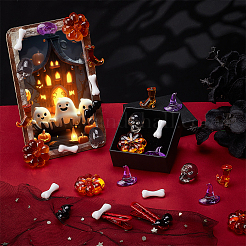 60 Stück 6 Stile Halloween-Themen-Kunststoffperlen&nbsp;FIND-PH0021-98
