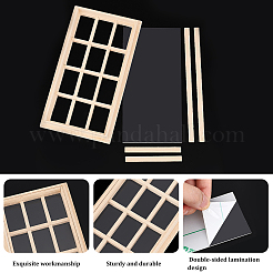 Diy rechteckige Mini-Holzfenster&nbsp;DIY-WH0002-26
