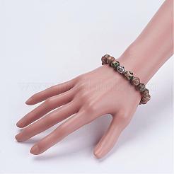 Braccialetti di stirata del branello di dzi del Tibetano stile&nbsp;BJEW-JB03027-01