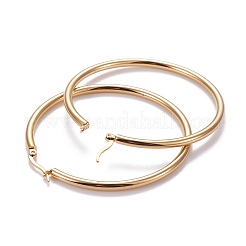 201 orecchini a cerchio grandi in acciaio inossidabile&nbsp;LS-EJEW-F205-14G-C