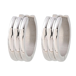 Pendientes de aro texturizados de acero inoxidable 304&nbsp;EJEW-L307-09P-02