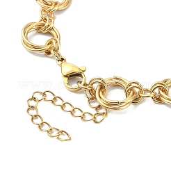 Bracciale a catena con anelli in acciaio inossidabile 304&nbsp;BJEW-TA00334-01