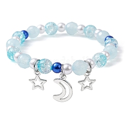 Ensemble de bracelets extensibles en plastique abs&nbsp;BJEW-JB10103