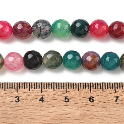 Gefärbt natürliche Achat facettierte runde Perlen-Stränge&nbsp;G-E320E-8mm-16