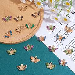 25 Stück 5 Stile Legierung Emaille Anhänger Farbverlauf Bicolor Schmetterling DIY Ohrringe Schlüsselanhänger Anhänger Zubehör Materialien&nbsp;JX595A