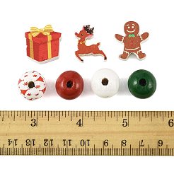 50 Stück Weihnachtsholzperlen&nbsp;WOOD-FS0002-42