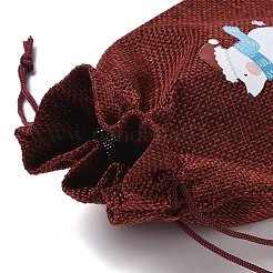 Aufbewahrungsbeutel aus Jutegewebe mit Weihnachtsmotiv&nbsp;ABAG-F010-01B-04