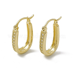 Orecchini a cerchio ovali con zirconi chiari&nbsp;EJEW-F294-14G