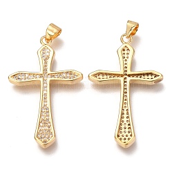 Pendentifs en laiton zircon cubique transparent&nbsp;ZIRC-O038-08G