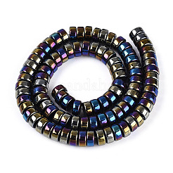 Hebras de cuentas de vidrio opacas bañadas en color AB&nbsp;GLAA-T026-4x8mm-P01