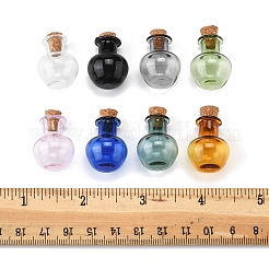 8 Stück 8 Farben runde Glaskorkenflaschen-Ornament&nbsp;BOTT-FS0001-04
