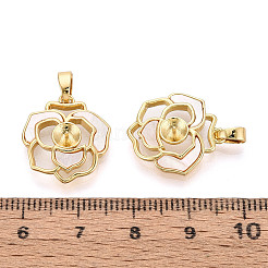 Colgantes con pasador de perla en forma de copa de latón y concha&nbsp;LS-KK-T079-36G