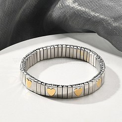 Bracciali elastici in acciaio inossidabile 304&nbsp;BJEW-U015-03G-01