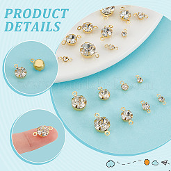 DIY flache runde Messing Strass Verbinder Charms & Anhänger Schmuckherstellung Zubehör Kits&nbsp;DIY-GA0001-69G