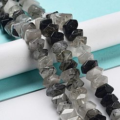 Naturale nero rutilato perle di quarzo fili&nbsp;G-D091-A22