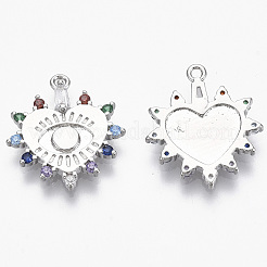 Pendentifs avec zircon cubiques à micro-pavés en laiton&nbsp;KK-R130-010P-NF
