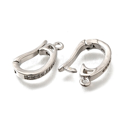 Micro pavé di ottone trasparente cubic zirconia piegato su fermagli&nbsp;KK-M316-01P