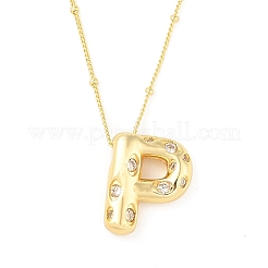 Collares pendientes de circonita cúbica transparente micro pavé de latón&nbsp;NJEW-Z038-01G-P