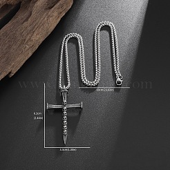 Colliers pendentifs croix tête de mort en alliage pour hommes&nbsp;WG7ADC0-01