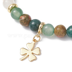 Braccialetti con ciondolo a forma di trifoglio in acciaio inossidabile 304&nbsp;BJEW-JB12606-02