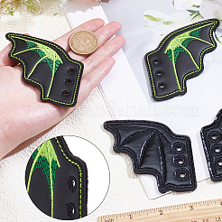 2 Paar 2 Stile Halloween Kunstleder Schuhschnalle für DIY Schuhzubehör&nbsp;AJEW-GF0011-82A