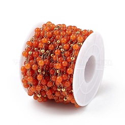 Cadena de cuentas redondas de jade natural teñido&nbsp;CHS-C006-01H