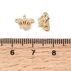 Messing-Mikropavé-Zirkonia-2-Schleifen-Kronenabstandshalter&nbsp;KK-C258-16LG