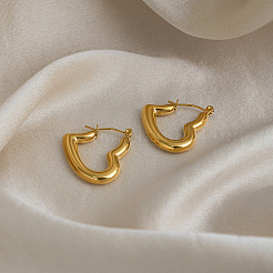 Orecchini a cerchio a forma di cuore in acciaio inossidabile 304 per donna&nbsp;NV8821