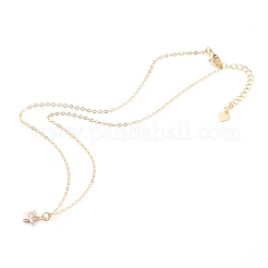 Colliers à pendentif en zircone cubique transparent micro pavé en laiton&nbsp;NJEW-JN03400