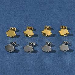 16 stücke 2 farben 201 edelstahl stud ohrring Zubehörse mit loch&nbsp;EJEW-FS0001-20
