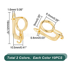 20pcs 2 colores fornituras del pendiente del aro del huggie de latón&nbsp;KK-AR0003-04