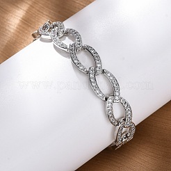 Bracelets en laiton micro pavé de zircons cubiques transparents pour femmes&nbsp;BJEW-A034-04A-P