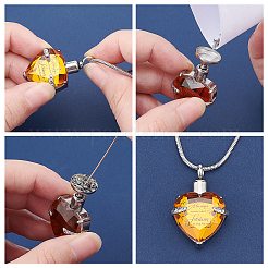 Kit fai da te per realizzare una collana con ciondolo a forma di urna in vetro di dicembre&nbsp;DIY-CN0001-82A