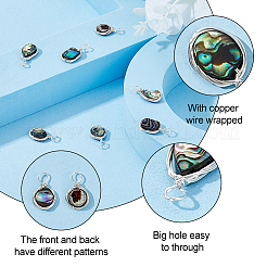 8pcs 4 Stile natürliche Abalone-Muschel / Paua-Muschel-Anhänger&nbsp;SHEL-FI0001-02
