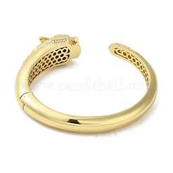 Bracelet en laiton pavé de zircons cubiques transparents et verts&nbsp;BJEW-K246-16G