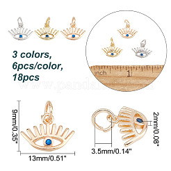 18 breloque en laiton micro pavé bleu en zircone cubique&nbsp;FIND-AR0002-01