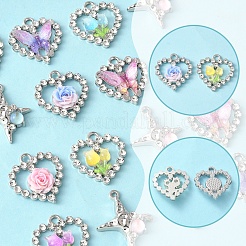 7 Stile Platinlegierung Glasanhänger&nbsp;FIND-FS0003-71