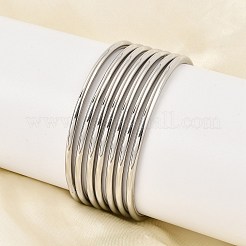 7 Stück schlichte Armreif-Sets aus 201 Edelstahl für Damen&nbsp;BJEW-L664-022A-P02