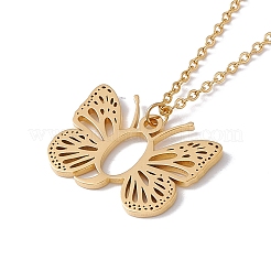 Lettera iniziale con collana pendente a farfalla&nbsp;NJEW-C026-01G-Q