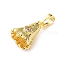 Pendentifs avec zircon cubiques à micro-pavés en laiton&nbsp;KK-I383-07G-01