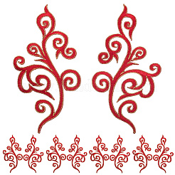 Computergesteuerte Stickapplikationen mit Blumenmuster im Ethno-Stil&nbsp;PATC-WH20017-21A