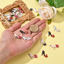 40 stücke 4 farben legierung emaille stilettos anhänger&nbsp;ENAM-CJ0002-47
