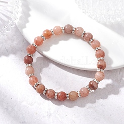 Bracelets extensibles en perles d'aventurine violette naturelle pour femmes&nbsp;BJEW-JB12625-02
