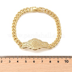 Braccialetti in ottone con micro pavé di zirconi trasparenti&nbsp;BJEW-F498-02A-G