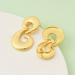 Pendientes de latón con doble luna&nbsp;EJEW-F389-18G